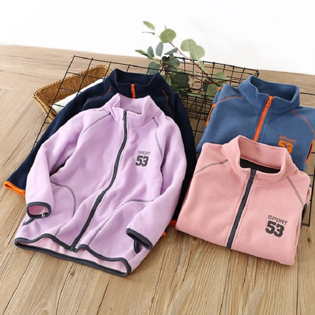 3-18 Years Spring Autumn Winter Warm Casual Clothes Kids Coats Girl Boy Outerwear Polar Fleece Girls Boys Thermal Zipper Coat