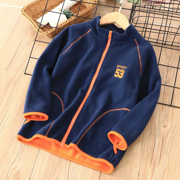 3-18 Years Spring Autumn Winter Warm Casual Clothes Kids Coats Girl Boy Outerwear Polar Fleece Girls Boys Thermal Zipper Coat