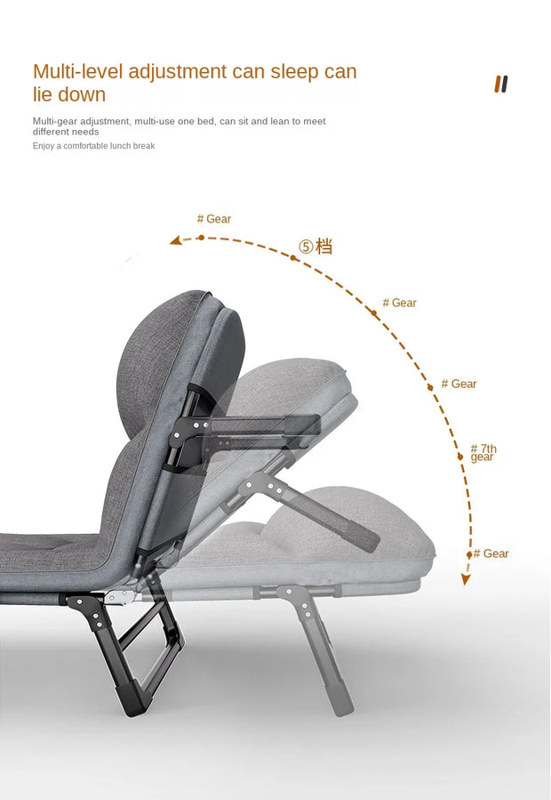 GUIG Lunch Break Rollaway Bed Mattress One Single Appliance Simple Portable Office Nap Camp Bed Multi-functional Recliner