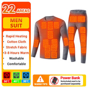 Men Winter Thermal Heated Jacket Vest Heated Underwear Women's Ski Suit USB Electric Heating Clothing Fleece Thermal Long Johns