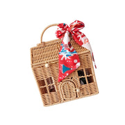 Plastic Wicker Picnics Basket with Handle Elegant House Shaped Rattan Suitcase Stylish Christmas Gift Packaging Box