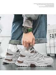 Dad High Platform High Fashion Basketball Flat Shoes Black Men's Branded Sneakers Sports Newest Sport Fat Basket Top Luxury