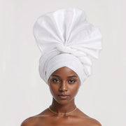 African Female Turban Cap Women Auto gele Headtie Nigeria Raw Silk Fan Gele Wedding Headdress Party Head Wraps Headwear Turbante