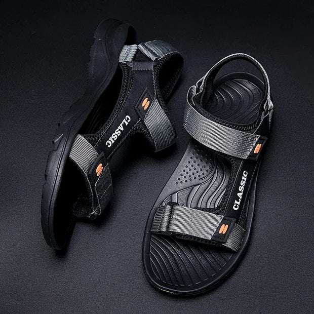 Fashion Outdoor Lightweight EVA Sole Breathable Sandy Beach New Men‘s Sandals Garden Shoes Summer Black High Quality Big Size 46