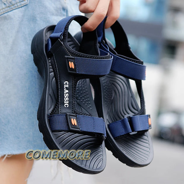 Fashion Outdoor Lightweight EVA Sole Breathable Sandy Beach New Men‘s Sandals Garden Shoes Summer Black High Quality Big Size 46