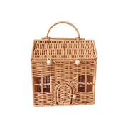 Plastic Wicker Picnics Basket with Handle Elegant House Shaped Rattan Suitcase Stylish Christmas Gift Packaging Box