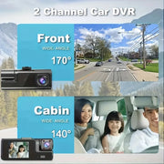 Dash Cam Front and Inside FHD 1080P Recording Car DVR Cam Small Dash Camera for Cars