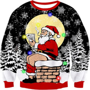 Men Women Christmas Sweaters Printed Funny Pullover Round Neck Long Sleeve Knitted Xmas Sweater Jumper S-3XL Fall Winter 2025 ﻿