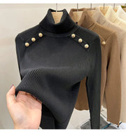 2024 Autumn and Winter New Cashmere Sweater Women's Turtleneck Long sleeved Knit Pullover Slim Cashmere Sweater