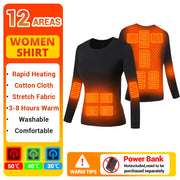 Men Winter Thermal Heated Jacket Vest Heated Underwear Women's Ski Suit USB Electric Heating Clothing Fleece Thermal Long Johns