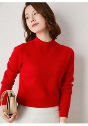 New Knitting Pullover Sweater Long Sleeve Bottom Shirt Slim Turtleneck Sweaters Autumn Winter Soft Blouse Jumpers For Women 2024