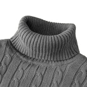 Autumn Men's Long Sleeve Knitted Sweaters Men's Slim Fit Turtleneck Sweater Casual Pullover Sweater Lightweight Ribbed Sweater