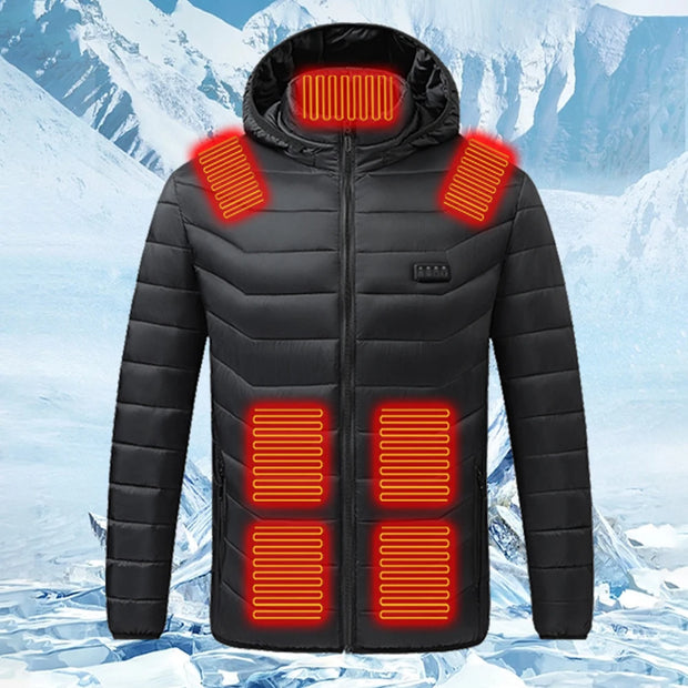 21 Areas Heated Jacket Men USB Electric Heating Jacket Winter Motorcycle Thermal Jacket Heatable Cotton Coat for Outdoor