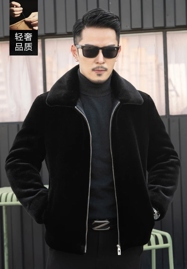 YN-218 Winter Warm Coat Fur Coat Men's Hooded Casual Gold Mink Jacket Coat High Grade Fur Men's Fashion Trend Casual Youth Style