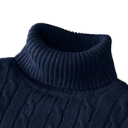 Autumn Men's Long Sleeve Knitted Sweaters Men's Slim Fit Turtleneck Sweater Casual Pullover Sweater Lightweight Ribbed Sweater