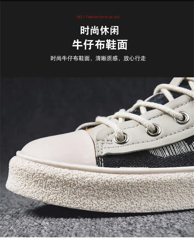 Number 40 Denim Man Fashion Sneakers Casual Fashion Men White Sneakers Shoes Sport Vzuttya Comfortable High Brand Model