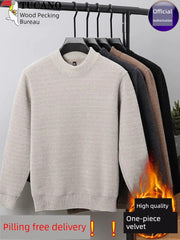 Woodpecker Half-High Collar Winter Sweater Men Sweater