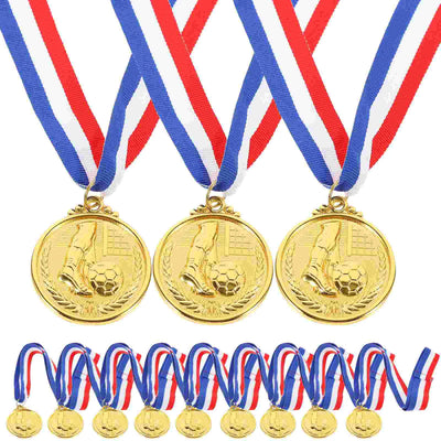 12 Pcs Football Cup Medal Award Medals Awards Student Delicate Party Gifts Soccer Metals Zinc Alloy Creative