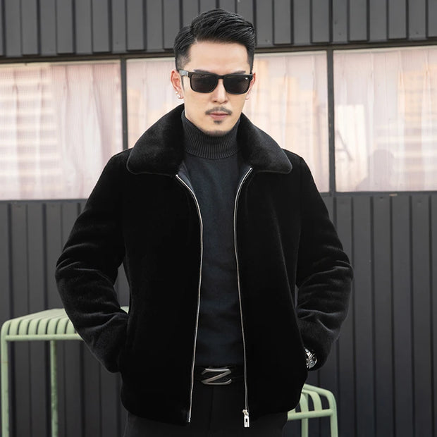 YN-218 Winter Warm Coat Fur Coat Men's Hooded Casual Gold Mink Jacket Coat High Grade Fur Men's Fashion Trend Casual Youth Style