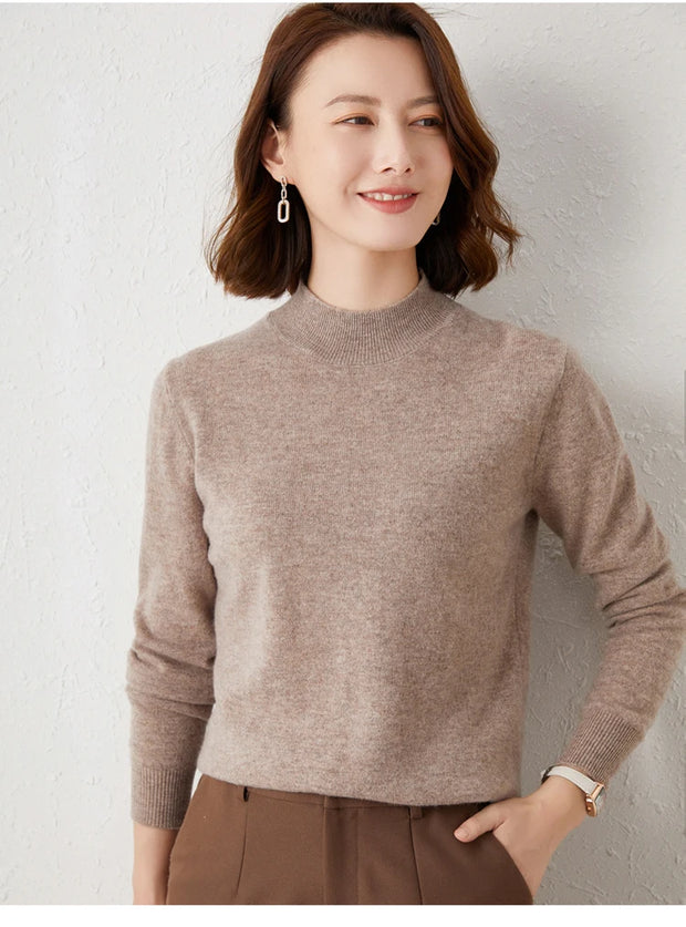 New Knitting Pullover Sweater Long Sleeve Bottom Shirt Slim Turtleneck Sweaters Autumn Winter Soft Blouse Jumpers For Women 2024