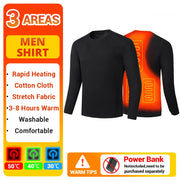 Men Winter Thermal Heated Jacket Vest Heated Underwear Women's Ski Suit USB Electric Heating Clothing Fleece Thermal Long Johns