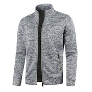 Zipper Men Stand Collar Jackets Cardigan Autumn And Winter Lightweight Sweater Coat Solid Color Long Sleeve Cardigan S-5XL