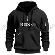 2024 Autumn/Winter new digital printed men's casual sports zipper hooded long-sleeved European size hoodie pullover