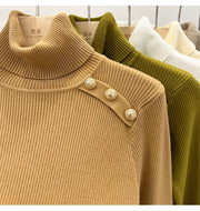 2024 Autumn and Winter New Cashmere Sweater Women's Turtleneck Long sleeved Knit Pullover Slim Cashmere Sweater