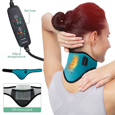 Electric Heating Neck Brace Spontaneous Heating Massager Cervical Vertebra Therapy Reliever Neck Pain Relieve Health Care Tool