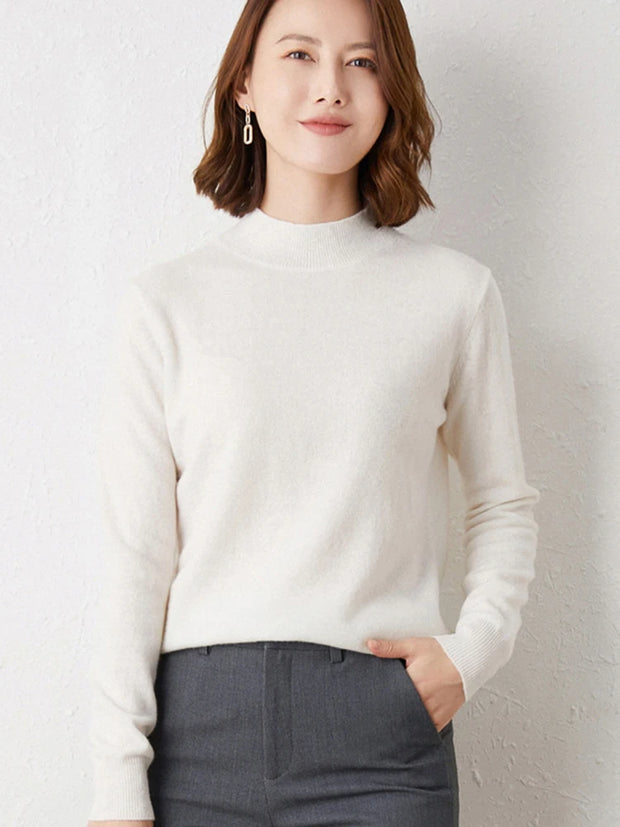 New Knitting Pullover Sweater Long Sleeve Bottom Shirt Slim Turtleneck Sweaters Autumn Winter Soft Blouse Jumpers For Women 2024