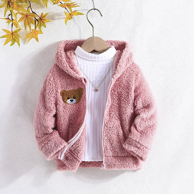 Pink Girls Jackets Autumn Coat Winter Thermal Fleece Jacket for Children 4 5 6 7 Years  Kids Girl Coats Cute Warm Outerwear