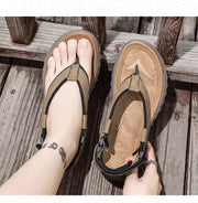 2024 Men Sandals Fashion Leather Men’s Beach Sandals Casual Shoes Flip Flops Men‘s Slippers Sneakers Summer Sandalias Platform