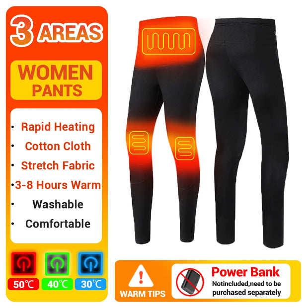 Men Winter Thermal Heated Jacket Vest Heated Underwear Women's Ski Suit USB Electric Heating Clothing Fleece Thermal Long Johns