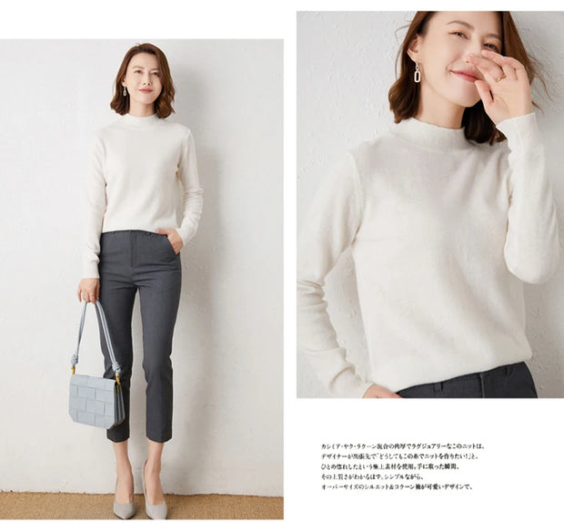 New Knitting Pullover Sweater Long Sleeve Bottom Shirt Slim Turtleneck Sweaters Autumn Winter Soft Blouse Jumpers For Women 2024