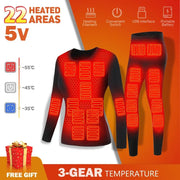 Men Winter Thermal Heated Jacket Vest Heated Underwear Women's Ski Suit USB Electric Heating Clothing Fleece Thermal Long Johns