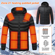 21 Areas Heated Jacket Men USB Electric Heating Jacket Winter Motorcycle Thermal Jacket Heatable Cotton Coat for Outdoor