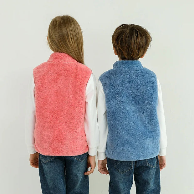 2-18 Years Autumn Winter Children Outerwear Warm Jackets Sleeveless Vest Boys Girls Thermal Soft Fleece Thick Kids Vests