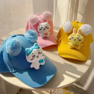 Kawaii Chiikawa Cap Children's Cartoon Cute Usagi Hachiware Summer Sun Hat for Kids Girls Gift Baseball Caps Halloween Decor