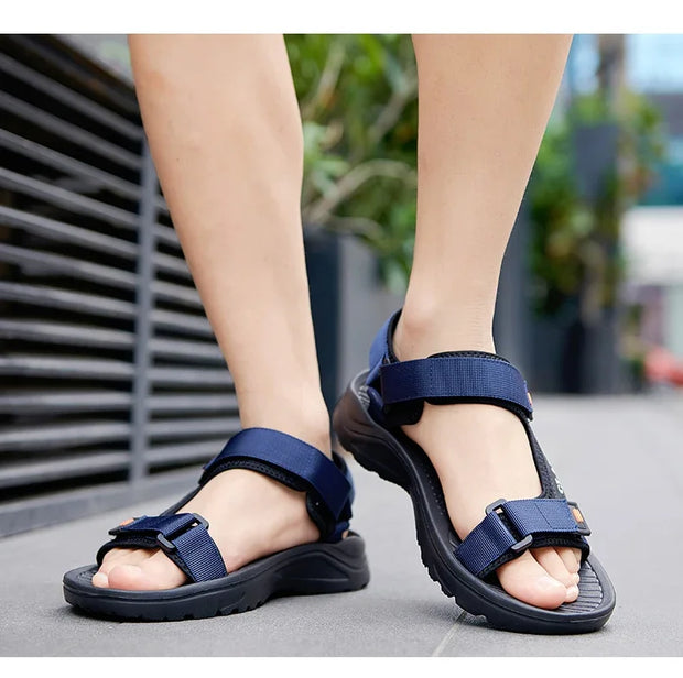 Fashion Outdoor Lightweight EVA Sole Breathable Sandy Beach New Men‘s Sandals Garden Shoes Summer Black High Quality Big Size 46