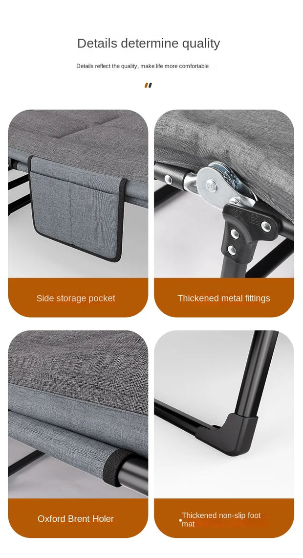GUIG Lunch Break Rollaway Bed Mattress One Single Appliance Simple Portable Office Nap Camp Bed Multi-functional Recliner
