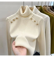 2024 Autumn and Winter New Cashmere Sweater Women's Turtleneck Long sleeved Knit Pullover Slim Cashmere Sweater