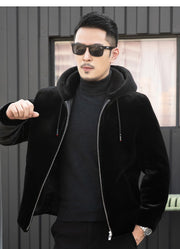 YN-218 Winter Warm Coat Fur Coat Men's Hooded Casual Gold Mink Jacket Coat High Grade Fur Men's Fashion Trend Casual Youth Style