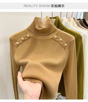 2024 Autumn and Winter New Cashmere Sweater Women's Turtleneck Long sleeved Knit Pullover Slim Cashmere Sweater