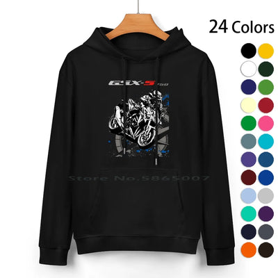 Gsx-S 750 Pure Cotton Hoodie Sweater 24 Colors Motorcycles Big Trail Motorbike Adventure Bikers Motoarte Motorsport Tie Dye