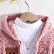 Pink Girls Jackets Autumn Coat Winter Thermal Fleece Jacket for Children 4 5 6 7 Years  Kids Girl Coats Cute Warm Outerwear