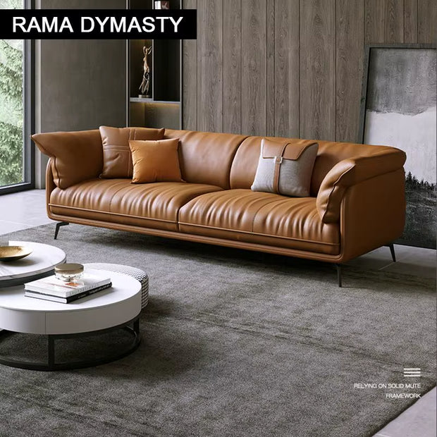 Modern Minimalist Living Room Leather Sofa Apartment Furniture Set Combination Wtih Customzied Color