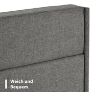 Linen Bed Frame With Slatted Frame