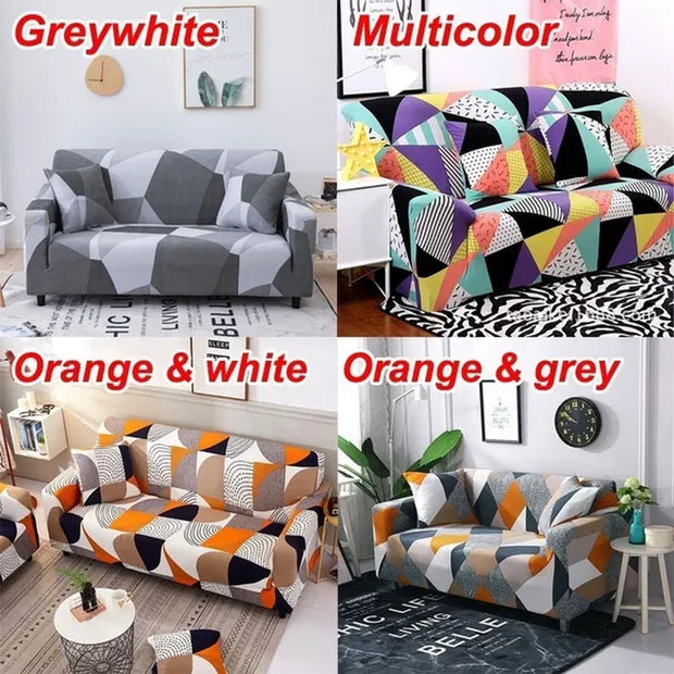 New 18 Colors 1/2/3/4 Seaters Flower Leaves Printed Slipcovers Sectional Elastic Stretch Sofa Cushion Cover for Living Room Couch Cover L Shape Armchair Sofa Protector Cover Living Room Furniture
