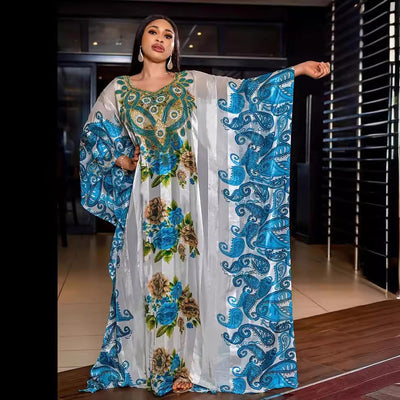 Middle East Sequin Printed Loose Robe African Women's Wear