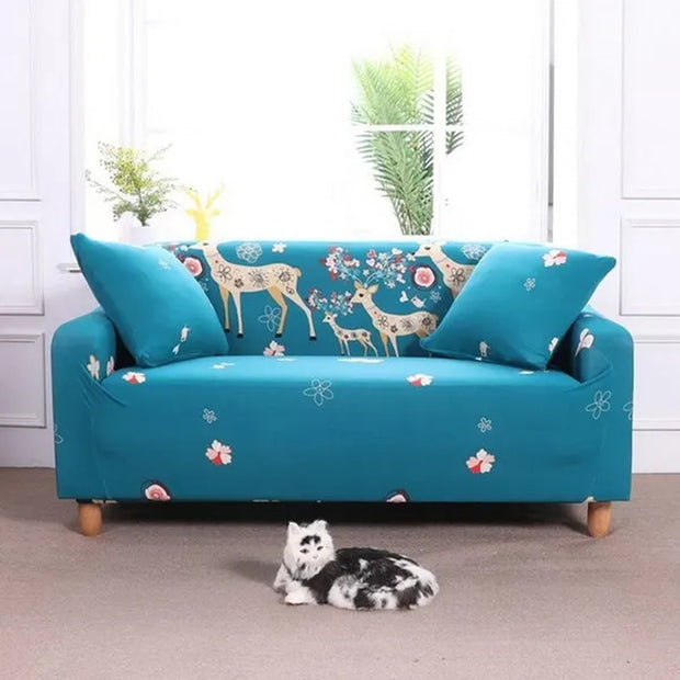 New 24 Colors 1/2/3/4 Seaters Flower Leaves Printed Slipcovers Sectional Elastic Stretch Sofa Cushion Cover for Living Room Couch Cover L Shape Armchair Sofa Protector Cover Living Room Furniture